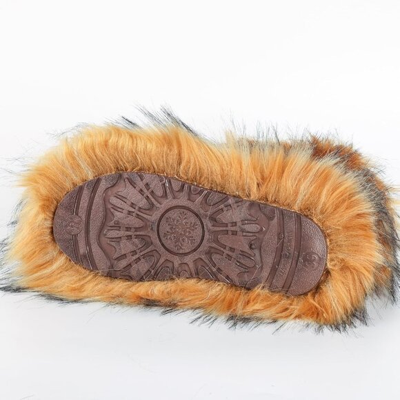 Womens Winter Snow Boots Knee High Faux Fur Lined Flat Blue Warm Shoes - Picture 4 of 7